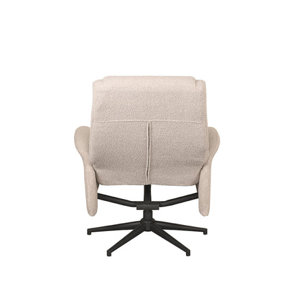 LABEL51 - Relaxfauteuil Bergen 77x76x105 cm - Naturel Boucle | Zwart Metaal