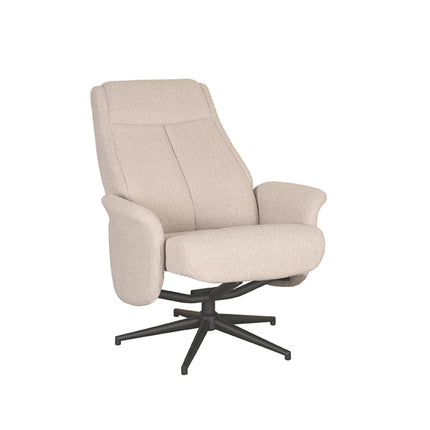 LABEL51 - Relaxfauteuil Bergen 77x76x105 cm - Naturel Boucle | Zwart Metaal