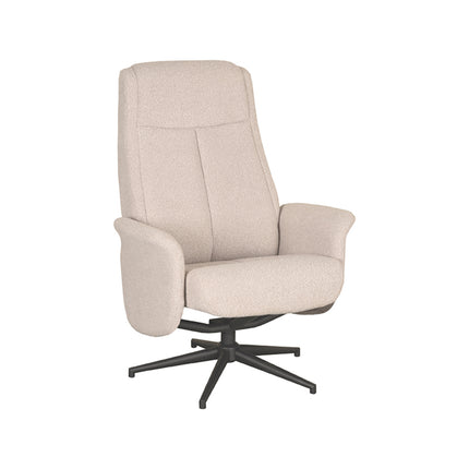 LABEL51 - Relaxfauteuil Bergen 77x76x105 cm - Naturel Boucle | Zwart Metaal