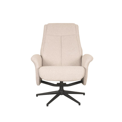 LABEL51 - Relaxfauteuil Bergen 77x76x105 cm - Naturel Boucle | Zwart Metaal