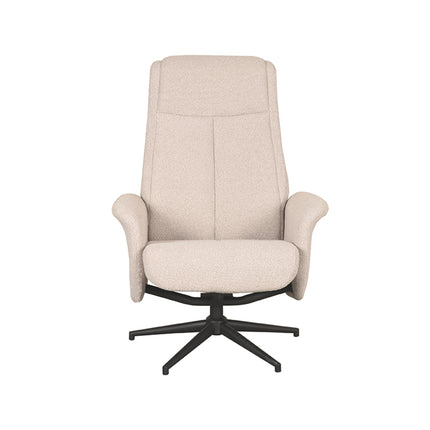 LABEL51 - Relaxfauteuil Bergen 77x76x105 cm - Naturel Boucle | Zwart Metaal