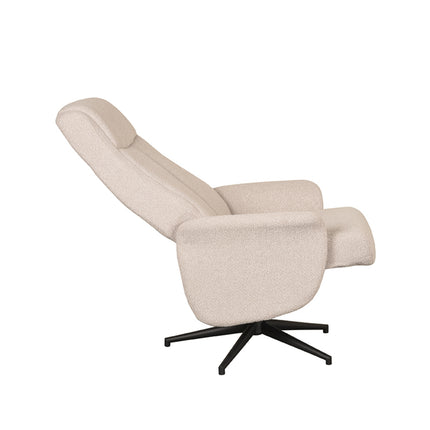 LABEL51 - Relaxfauteuil Bergen 77x76x105 cm - Naturel Boucle | Zwart Metaal