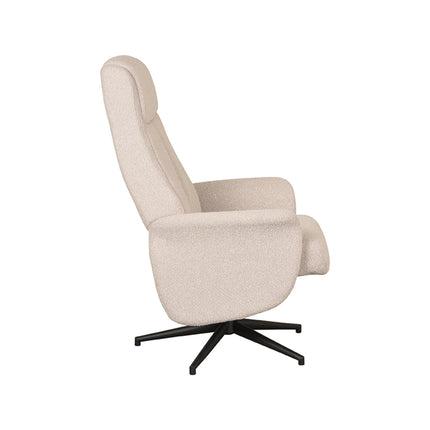LABEL51 - Relaxfauteuil Bergen 77x76x105 cm - Naturel Boucle | Zwart Metaal