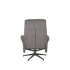 LABEL51 - Relaxfauteuil Bergen + Hocker 77x76x105 cm - Antraciet Cosmo | Zwart Metaal