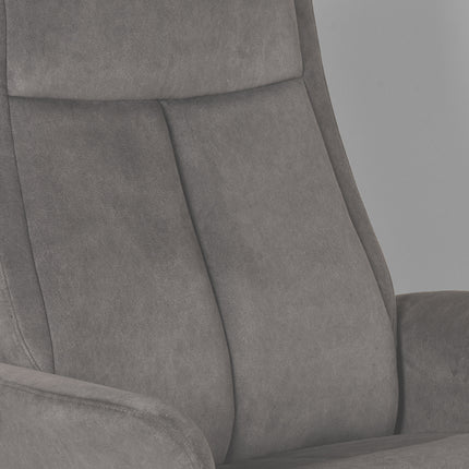LABEL51 - Relaxfauteuil Bergen + Hocker 77x76x105 cm - Antraciet Cosmo | Zwart Metaal