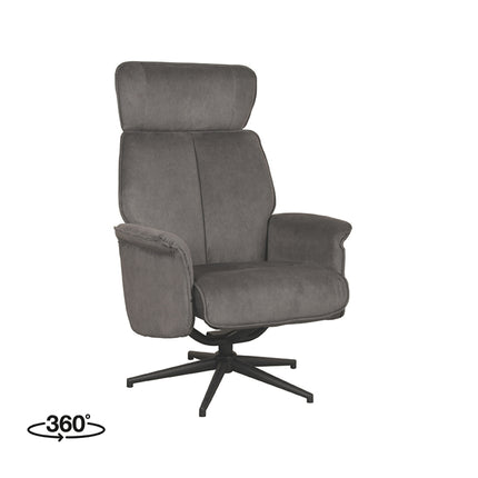 LABEL51 - Relaxfauteuil Verdal 77x79x109 cm - Antraciet Cosmo | Zwart Metaal