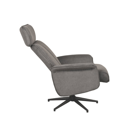 LABEL51 - Relaxfauteuil Verdal 77x79x109 cm - Antraciet Cosmo | Zwart Metaal