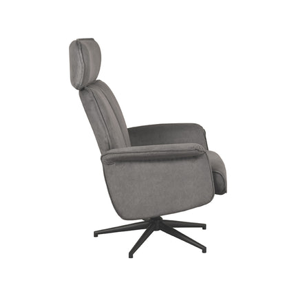 LABEL51 - Relaxfauteuil Verdal 77x79x109 cm - Antraciet Cosmo | Zwart Metaal