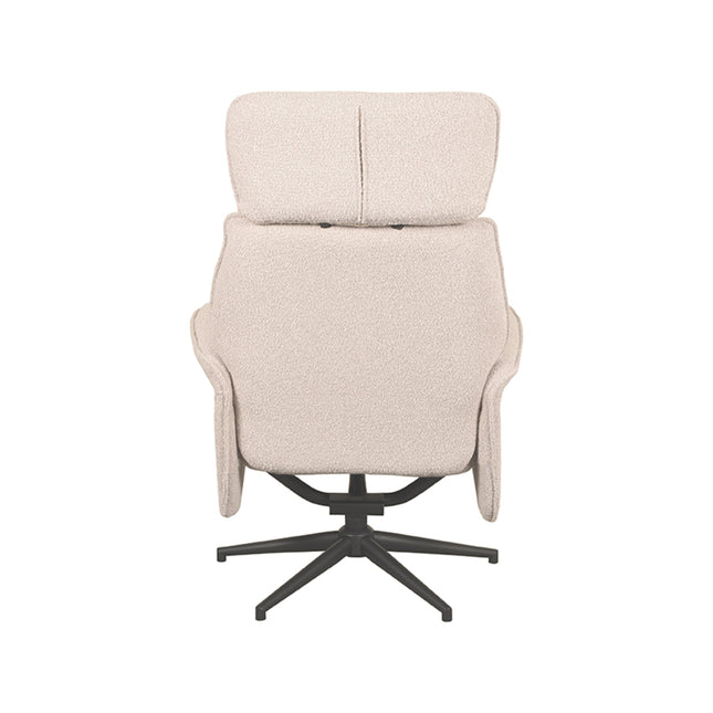 LABEL51 - Relaxfauteuil Verdal 77x79x109 cm - Naturel Boucle | Zwart Metaal