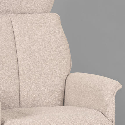 LABEL51 - Relaxfauteuil Verdal 77x79x109 cm - Naturel Boucle | Zwart Metaal