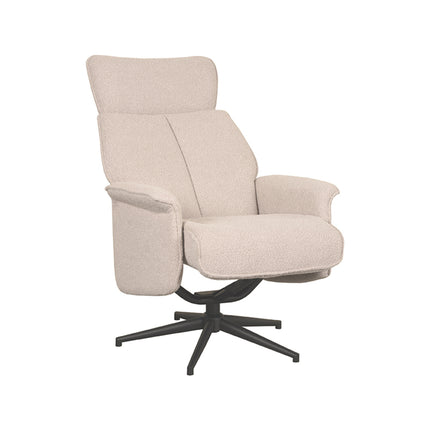 LABEL51 - Relaxfauteuil Verdal 77x79x109 cm - Naturel Boucle | Zwart Metaal