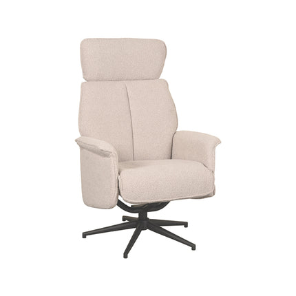 LABEL51 - Relaxfauteuil Verdal 77x79x109 cm - Naturel Boucle | Zwart Metaal