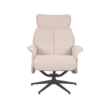 LABEL51 - Relaxfauteuil Verdal 77x79x109 cm - Naturel Boucle | Zwart Metaal