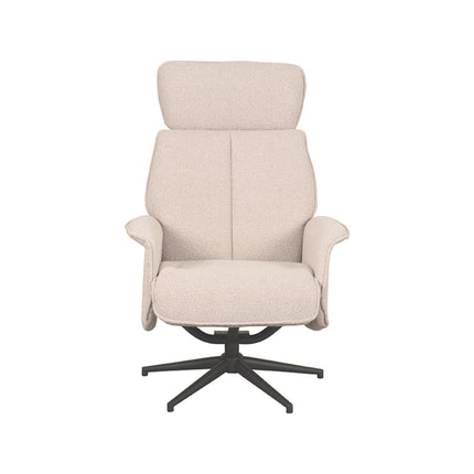 LABEL51 - Relaxfauteuil Verdal 77x79x109 cm - Naturel Boucle | Zwart Metaal