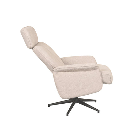 LABEL51 - Relaxfauteuil Verdal 77x79x109 cm - Naturel Boucle | Zwart Metaal