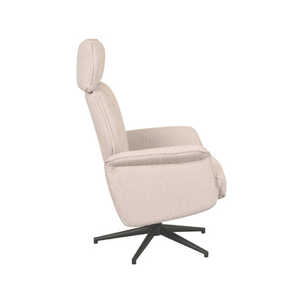 LABEL51 - Relaxfauteuil Verdal 77x79x109 cm - Naturel Boucle | Zwart Metaal