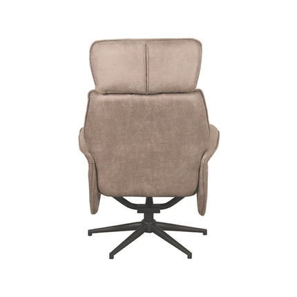 LABEL51 - Relaxfauteuil Verdal 77x79x109 cm - Taupe Micro Suede | Zwart Metaal