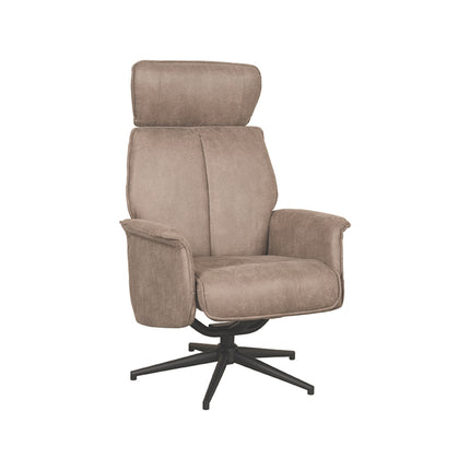 LABEL51 - Relaxfauteuil Verdal 77x79x109 cm - Taupe Micro Suede | Zwart Metaal