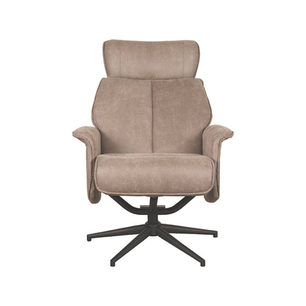LABEL51 - Relaxfauteuil Verdal 77x79x109 cm - Taupe Micro Suede | Zwart Metaal