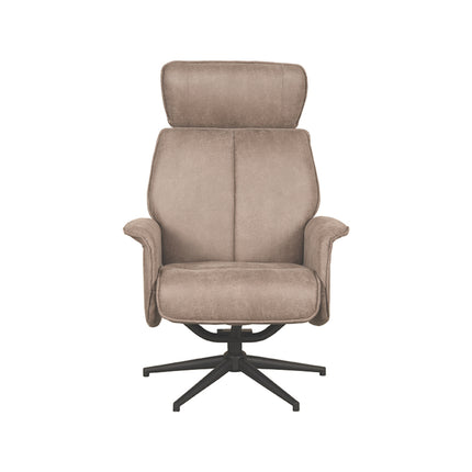 LABEL51 - Relaxfauteuil Verdal 77x79x109 cm - Taupe Micro Suede | Zwart Metaal