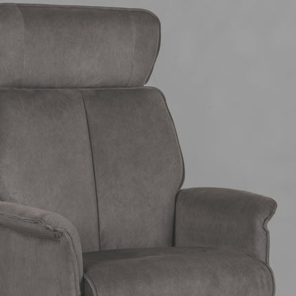 LABEL51 - Relaxfauteuil Verdal + Hocker 77x79x109 cm - Antraciet Cosmo | Zwart Metaal