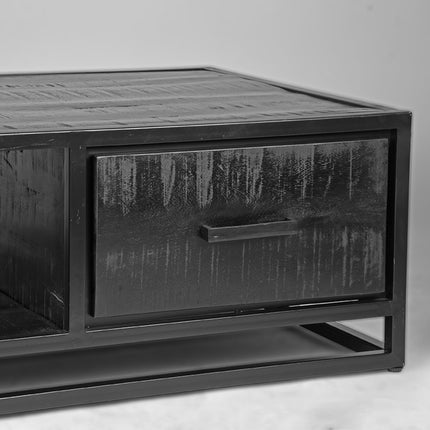 LABEL51 - Salontafel Chili 110x70x40 cm - Zwart Mangohout | Zwart Metaal
