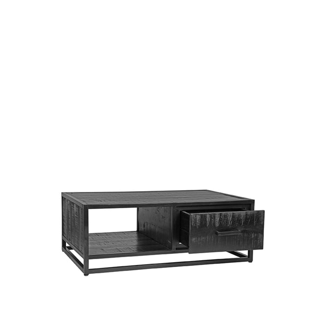 LABEL51 - Salontafel Chili 110x70x40 cm - Zwart Mangohout | Zwart Metaal