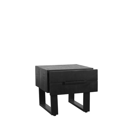 LABEL51 - Salontafel Santos 44x50x41 cm - Zwart Mangohout | Zwart Metaal