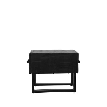 LABEL51 - Salontafel Santos 44x50x41 cm - Zwart Mangohout | Zwart Metaal