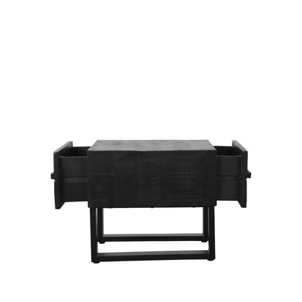 LABEL51 - Salontafel Santos 44x50x41 cm - Zwart Mangohout | Zwart Metaal