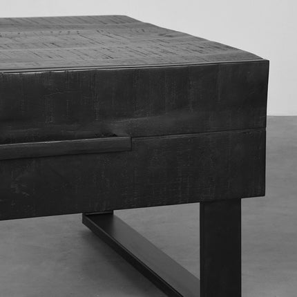 LABEL51 - Salontafel Santos 64x70x41 cm - Zwart Mangohout | Zwart Metaal