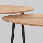 LABEL51 - Salontafel Set Frisk 68x43x44 cm - Rough Mangohout | Zwart Metaal
