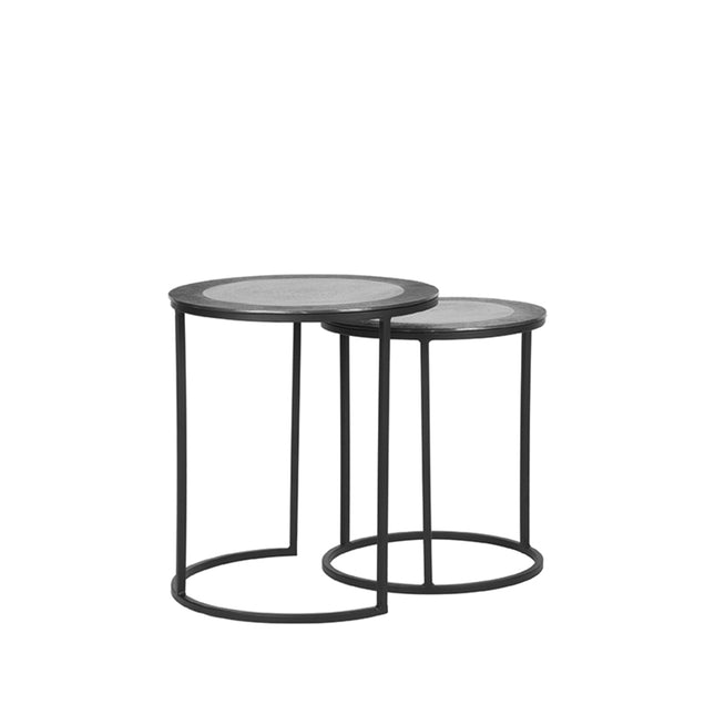 LABEL51 - Salontafel Set Pair 40x40x45 cm - Antiek Ash Metaal