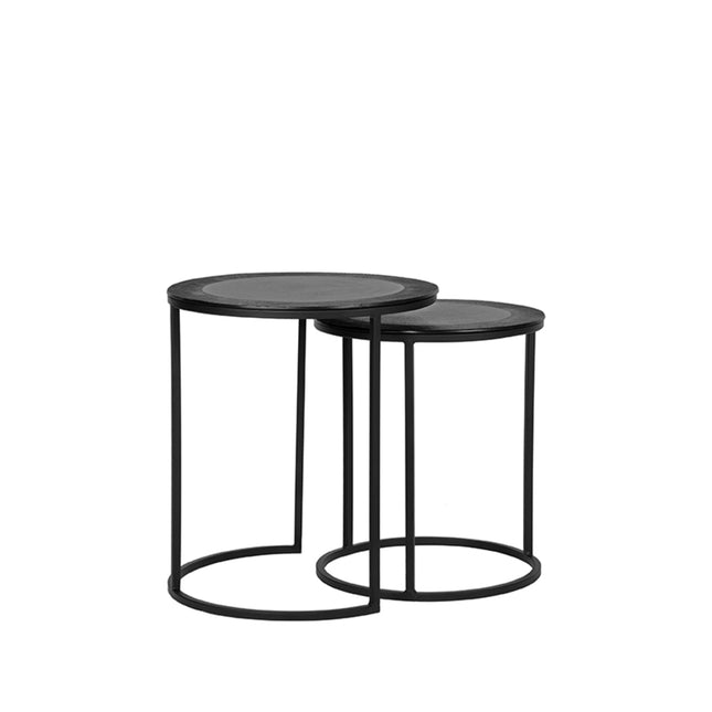 LABEL51 - Salontafel Set Pair 40x40x45 cm - Zwart Metaal