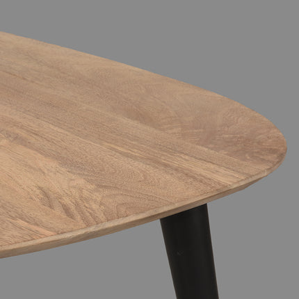 LABEL51 - Salontafel Set Rock 110x64x39 cm - Naturel Mangohout | Zwart Metaal