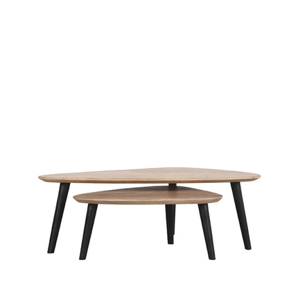 LABEL51 - Salontafel Set Rock 110x64x39 cm - Naturel Mangohout | Zwart Metaal