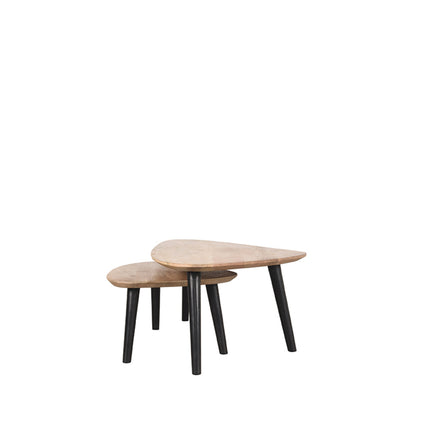LABEL51 - Salontafel Set Rock 110x64x39 cm - Naturel Mangohout | Zwart Metaal
