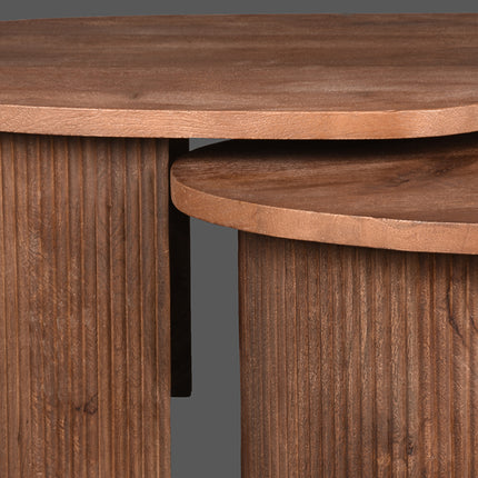 LABEL51 - Salontafel Set Timon 100x58x40 cm - Espresso Mangohout