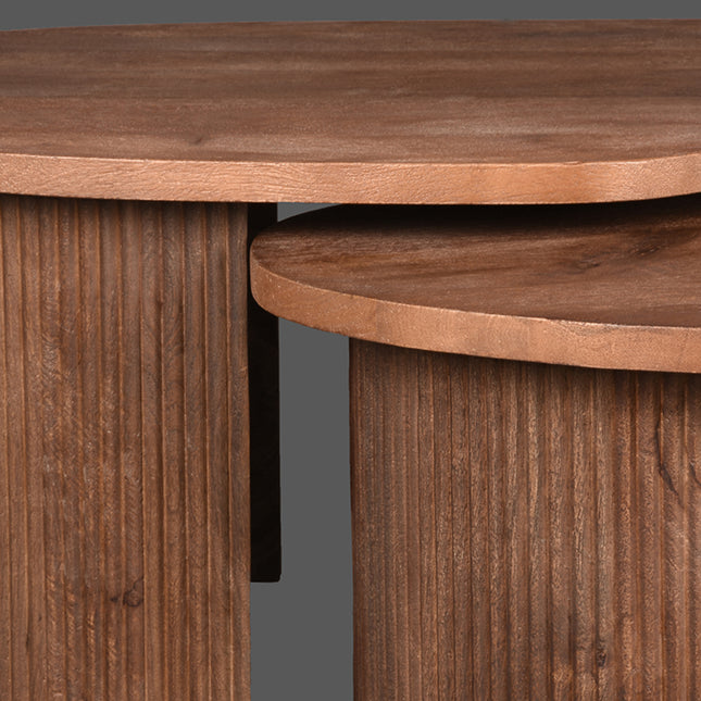 LABEL51 - Salontafel Set Timon 100x58x40 cm - Espresso Mangohout