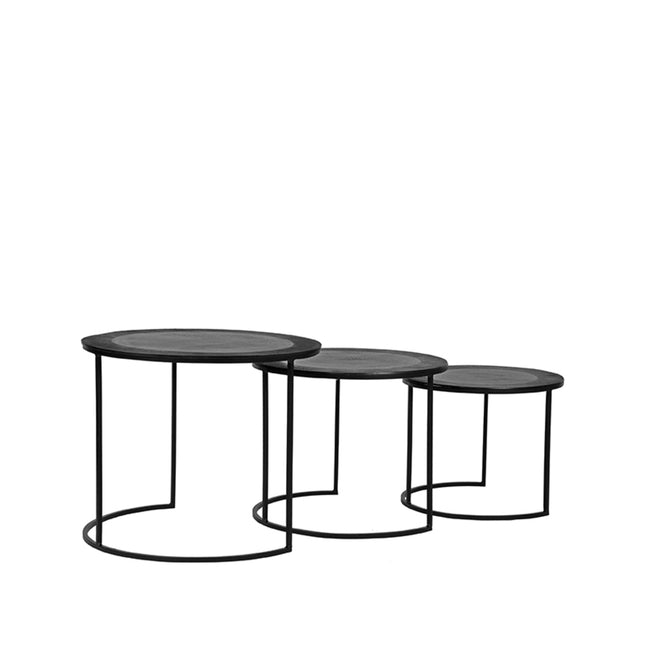 LABEL51 - Salontafel Set Tres 55x55x45 cm - Zwart Metaal