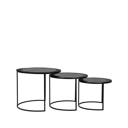 LABEL51 - Salontafel Set Tres 55x55x45 cm - Zwart Metaal