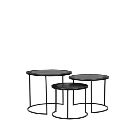 LABEL51 - Salontafel Set Tres 55x55x45 cm - Zwart Metaal