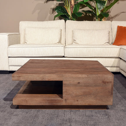 LABEL51 - Salontafel Square 80x80x30 cm - Espresso Mangohout