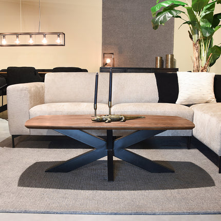 LABEL51 - Salontafel Zane 120x56x40 cm - Espresso Mangohout | Zwart Metaal