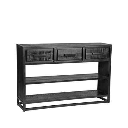 LABEL51 - Sidetable Chili 115x30x75 cm - Zwart Mangohout | Zwart Metaal