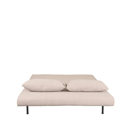 LABEL51 - Slaapbank Double 141x90x81 cm - Naturel Boucle | Naturel Hout
