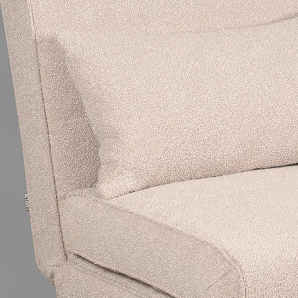 LABEL51 - Slaapbank Double 141x90x81 cm - Naturel Boucle | Naturel Hout