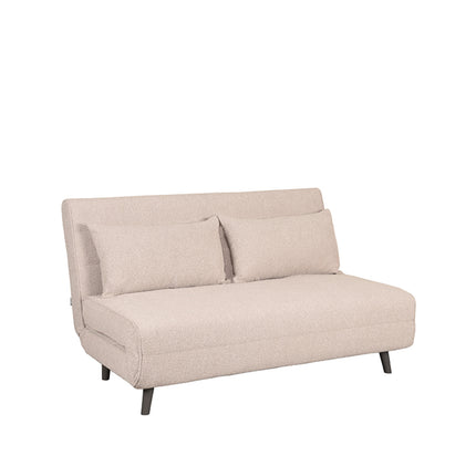 LABEL51 - Slaapbank Double 141x90x81 cm - Naturel Boucle | Zwart Hout