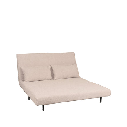 LABEL51 - Slaapbank Double 141x90x81 cm - Naturel Boucle | Zwart Hout