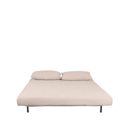 LABEL51 - Slaapbank Double 141x90x81 cm - Naturel Boucle | Zwart Hout